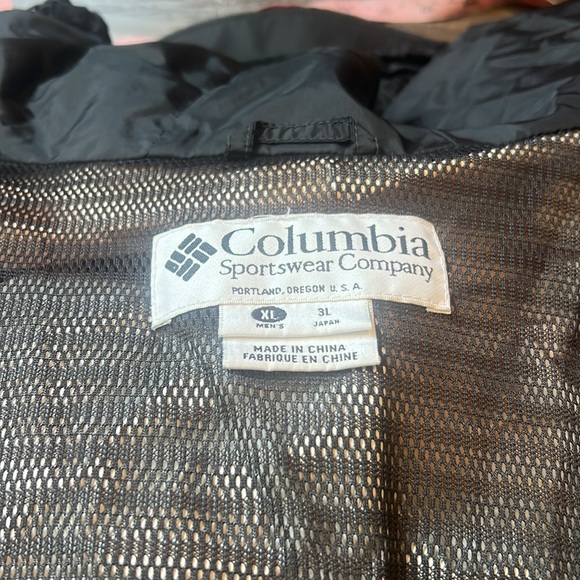 COLUMBIA yellow and black double zip medium weight hooded jacket wind breaker - Picture 7 of 7